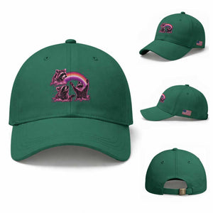 Funny Pink Raccoon Live Laugh Baseball Cap Lesbian Pride Month