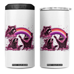 Funny Pink Raccoon Live Laugh 4 in 1 Can Cooler Tumbler Lesbian Pride Month TS12 One Size: 16 oz White Print Your Wear