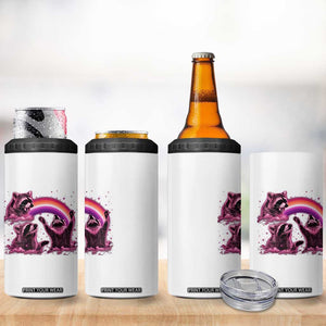 Funny Pink Raccoon Live Laugh 4 in 1 Can Cooler Tumbler Lesbian Pride Month TS12 Print Your Wear