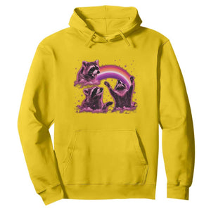 Funny Pink Raccoon Live Laugh Hoodie Lesbian Pride Month TS12 Daisy Print Your Wear