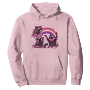 Funny Pink Raccoon Live Laugh Hoodie Lesbian Pride Month TS12 Light Pink Print Your Wear