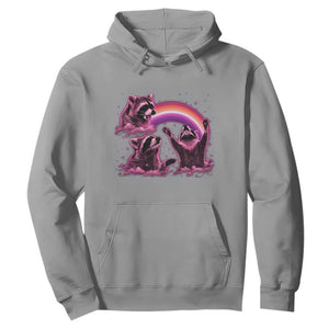 Funny Pink Raccoon Live Laugh Hoodie Lesbian Pride Month TS12 Sport Gray Print Your Wear