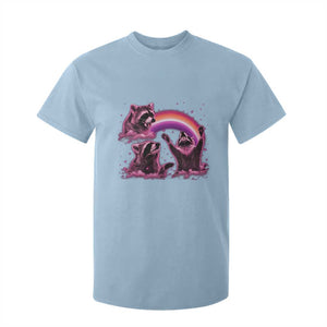 Funny Pink Raccoon Live Laugh T Shirt For Kid Lesbian Pride Month