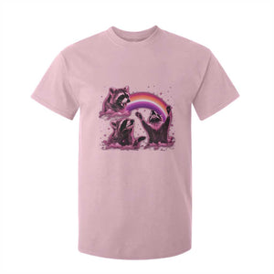Funny Pink Raccoon Live Laugh T Shirt For Kid Lesbian Pride Month
