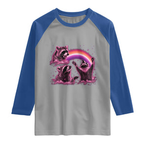 Funny Pink Raccoon Live Laugh Raglan Shirt Lesbian Pride Month TS12 Sport Gray Royal Print Your Wear