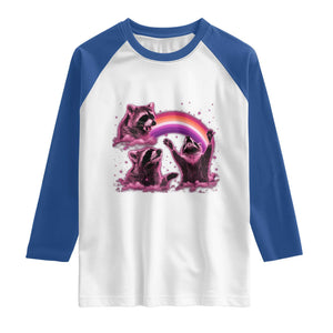 Funny Pink Raccoon Live Laugh Raglan Shirt Lesbian Pride Month TS12 White Royal Print Your Wear