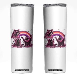 Funny Pink Raccoon Live Laugh Skinny Tumbler Lesbian Pride Month