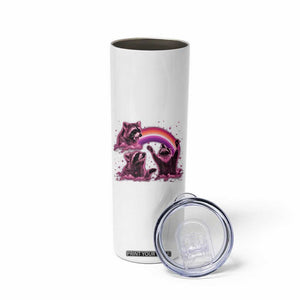 Funny Pink Raccoon Live Laugh Skinny Tumbler Lesbian Pride Month
