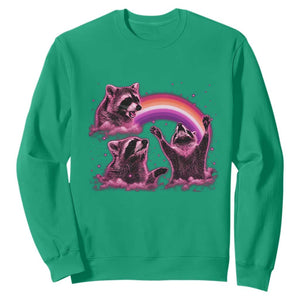 Funny Pink Raccoon Live Laugh Sweatshirt Lesbian Pride Month