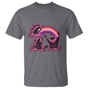 Funny Pink Raccoon Live Laugh T Shirt Lesbian Pride Month TS12 Charcoal Print Your Wear