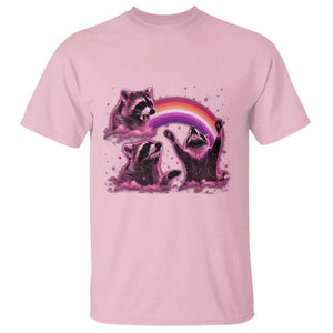 Funny Pink Raccoon Live Laugh T Shirt Lesbian Pride Month TS12 Light Pink Print Your Wear