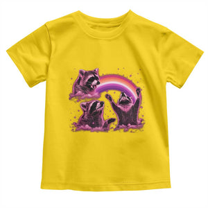 Funny Pink Raccoon Live Laugh Toddler T Shirt Lesbian Pride Month TS12 Daisy Print Your Wear