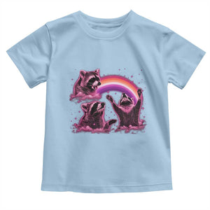 Funny Pink Raccoon Live Laugh Toddler T Shirt Lesbian Pride Month TS12 Light Blue Print Your Wear