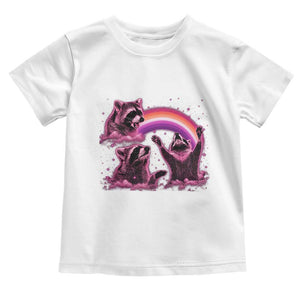 Funny Pink Raccoon Live Laugh Toddler T Shirt Lesbian Pride Month TS12 White Print Your Wear