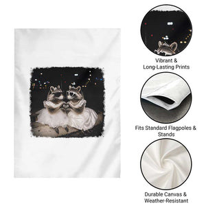 Funny Lesbian Raccoon Engagement Garden Flag LGBTQ Pride Gift TS12 Print Your Wear