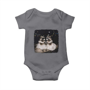 Funny Lesbian Raccoon Engagement Baby Onesie LGBTQ Pride Gift