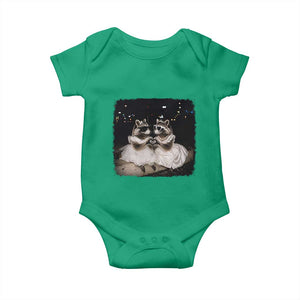 Funny Lesbian Raccoon Engagement Baby Onesie LGBTQ Pride Gift