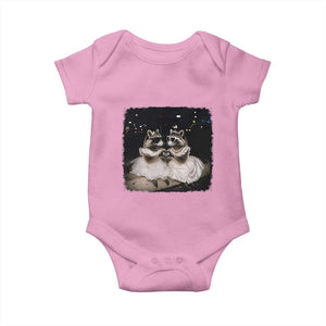Funny Lesbian Raccoon Engagement Baby Onesie LGBTQ Pride Gift