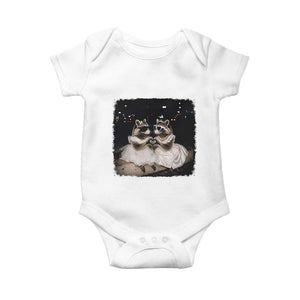 Funny Lesbian Raccoon Engagement Baby Onesie LGBTQ Pride Gift