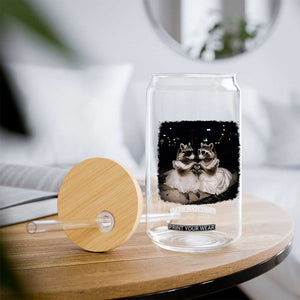 Funny Lesbian Raccoon Engagement Glass Can LGBTQ Pride Gift