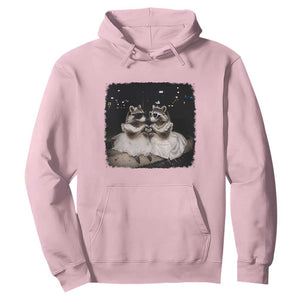 Funny Lesbian Raccoon Engagement Hoodie LGBTQ Pride Gift