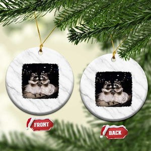 Funny Lesbian Raccoon Engagement Ceramic Ornament LGBTQ Pride Gift