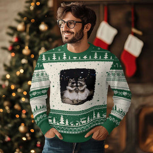 Funny Lesbian Raccoon Engagement Ugly Christmas Sweater LGBTQ Pride Gift