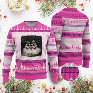 Funny Lesbian Raccoon Engagement Ugly Christmas Sweater LGBTQ Pride Gift