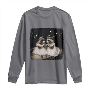 Funny Lesbian Raccoon Engagement Long Sleeve Shirt LGBTQ Pride Gift TS12 Charcoal Print Your Wear