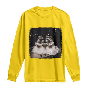 Funny Lesbian Raccoon Engagement Long Sleeve Shirt LGBTQ Pride Gift TS12 Daisy Print Your Wear