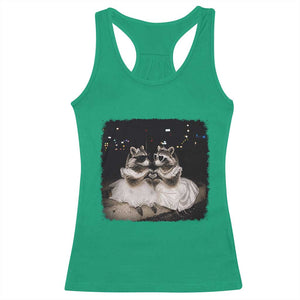 Funny Lesbian Raccoon Engagement Racerback Tank Top LGBTQ Pride Gift TS12 Irish Green Print Your Wear