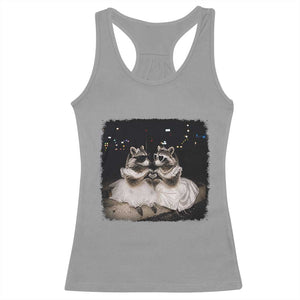 Funny Lesbian Raccoon Engagement Racerback Tank Top LGBTQ Pride Gift TS12 Sport Gray Print Your Wear