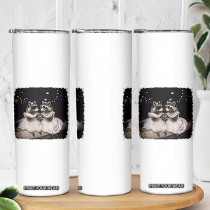 Funny Lesbian Raccoon Engagement Skinny Tumbler LGBTQ Pride Gift
