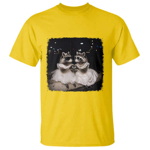 Funny Lesbian Raccoon Engagement T Shirt LGBTQ Pride Gift