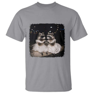 Funny Lesbian Raccoon Engagement T Shirt LGBTQ Pride Gift