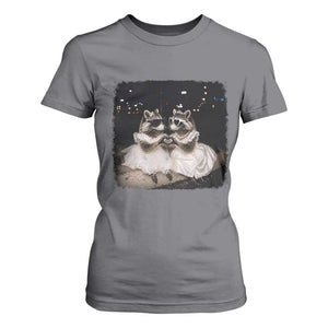 Funny Lesbian Raccoon Engagement T Shirt For Women LGBTQ Pride Gift