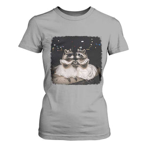 Funny Lesbian Raccoon Engagement T Shirt For Women LGBTQ Pride Gift
