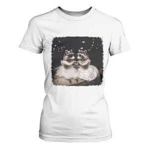 Funny Lesbian Raccoon Engagement T Shirt For Women LGBTQ Pride Gift