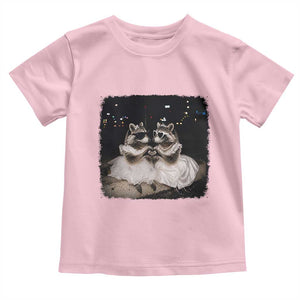 Funny Lesbian Raccoon Engagement Toddler T Shirt LGBTQ Pride Gift TS12 Light Pink Print Your Wear