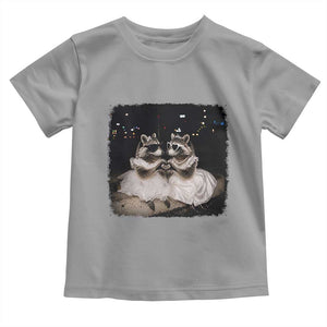 Funny Lesbian Raccoon Engagement Toddler T Shirt LGBTQ Pride Gift TS12 Sport Gray Print Your Wear