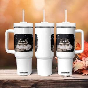 Funny Lesbian Raccoon Engagement Tumbler With Handle LGBTQ Pride Gift