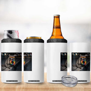 Raccoon Eating Baguette Graphic 4 in 1 Can Cooler Tumbler Humorous Gay Pride Gift TS12 Print Your Wear