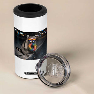 Raccoon Eating Baguette Graphic 4 in 1 Can Cooler Tumbler Humorous Gay Pride Gift TS12 Print Your Wear