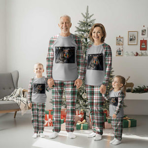 Raccoon Eating Baguette Graphic Plaid Pajama Set Humorous Gay Pride Gift