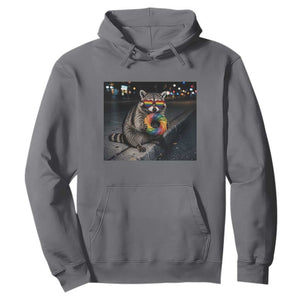 Raccoon Eating Baguette Graphic Hoodie Humorous Gay Pride Gift