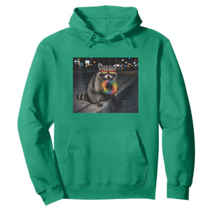 Raccoon Eating Baguette Graphic Hoodie Humorous Gay Pride Gift