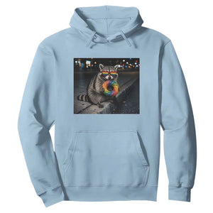 Raccoon Eating Baguette Graphic Hoodie Humorous Gay Pride Gift