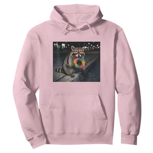 Raccoon Eating Baguette Graphic Hoodie Humorous Gay Pride Gift