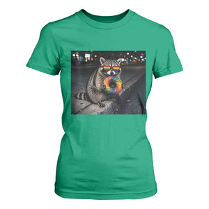 Raccoon Eating Baguette Graphic T Shirt For Women Humorous Gay Pride Gift TS12 Irish Green Print Your Wear