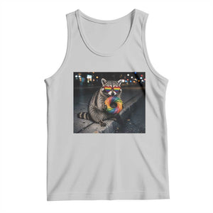 Raccoon Eating Baguette Graphic Tank Top Humorous Gay Pride Gift TS12 Ash Print Your Wear